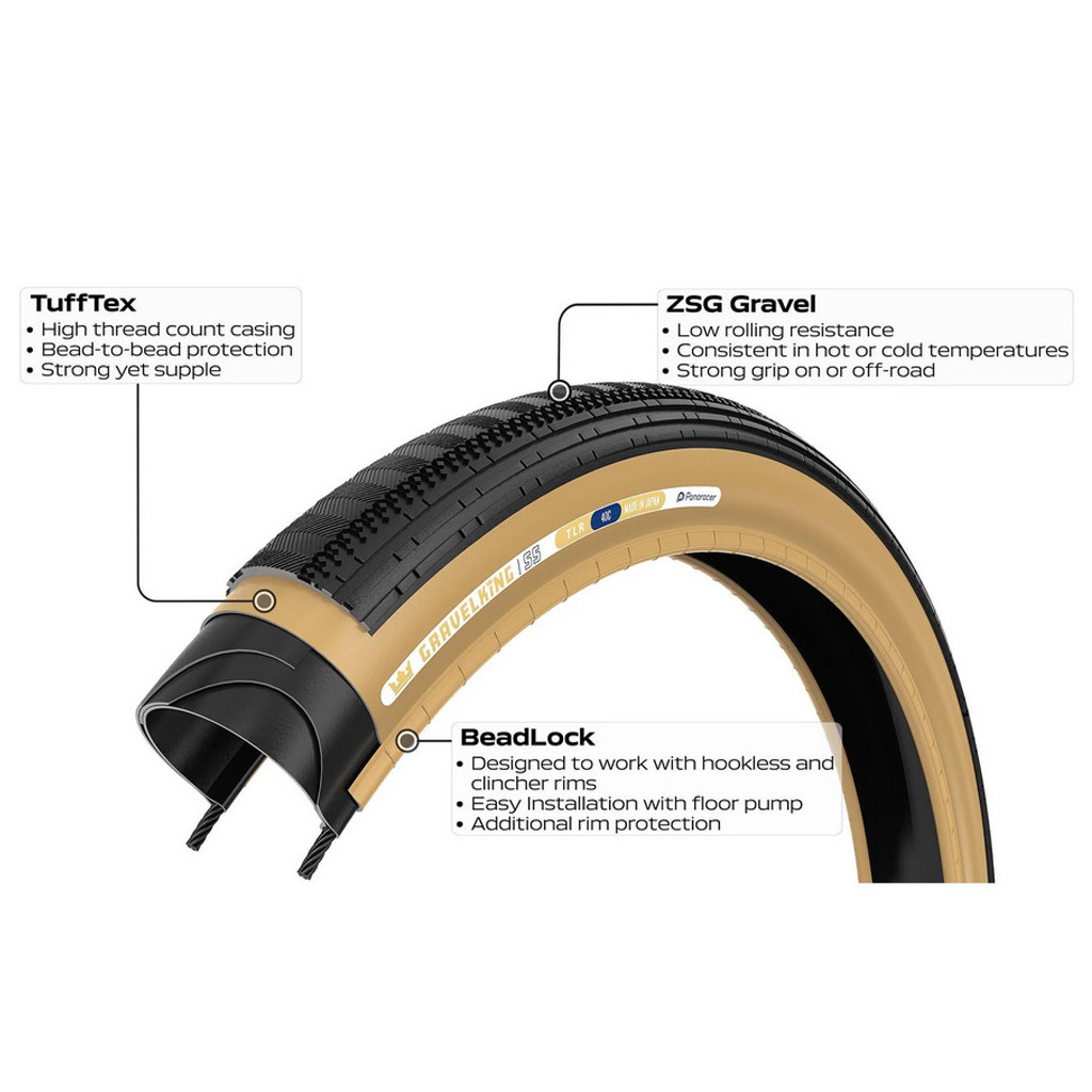 Pneu Gravel Panaracer GravelKing SK 2024 - 700x35c - Noir, Semi-clincher (TLR) - Pour Vélo Gravel, Tout-terrain Et Aventure