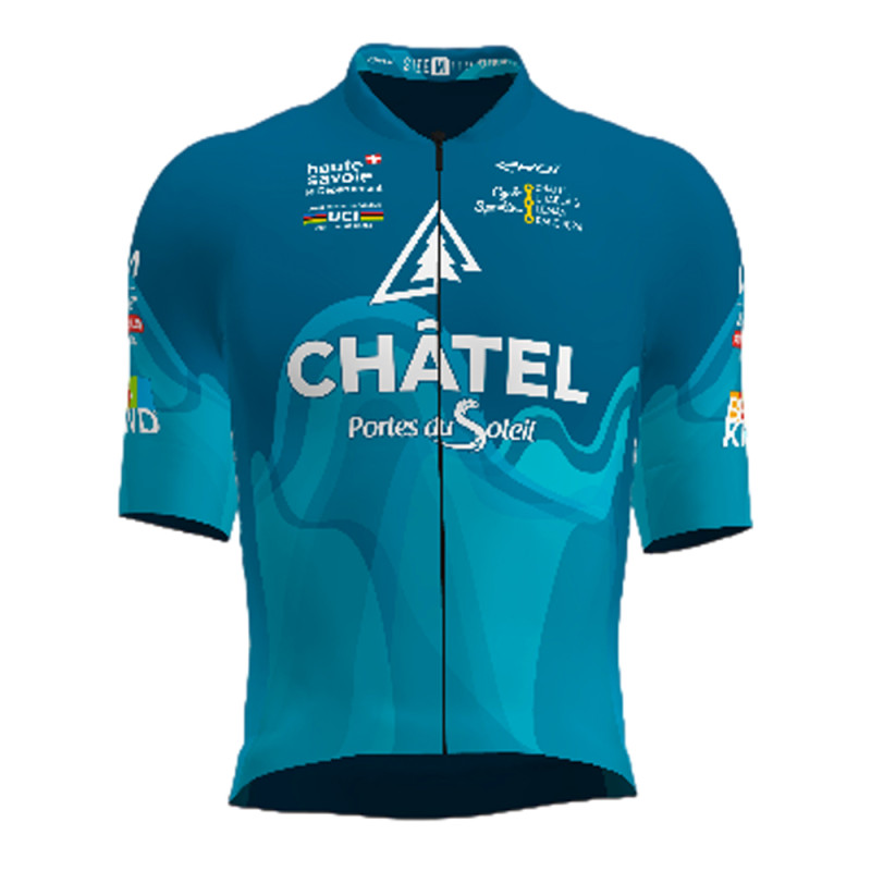 Photo Maillot vélo manches courtes Ekoï Cyclosportive Chatel 2024 bleu L