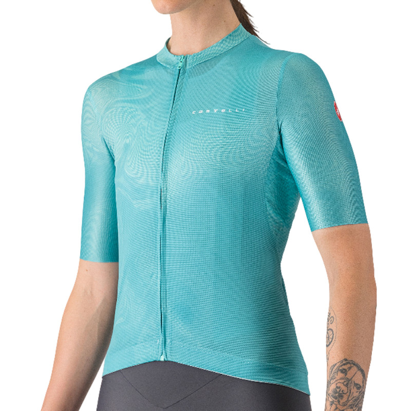 Photo Maillot vélo manches courtes femme Castelli Fantasia bleu clair L