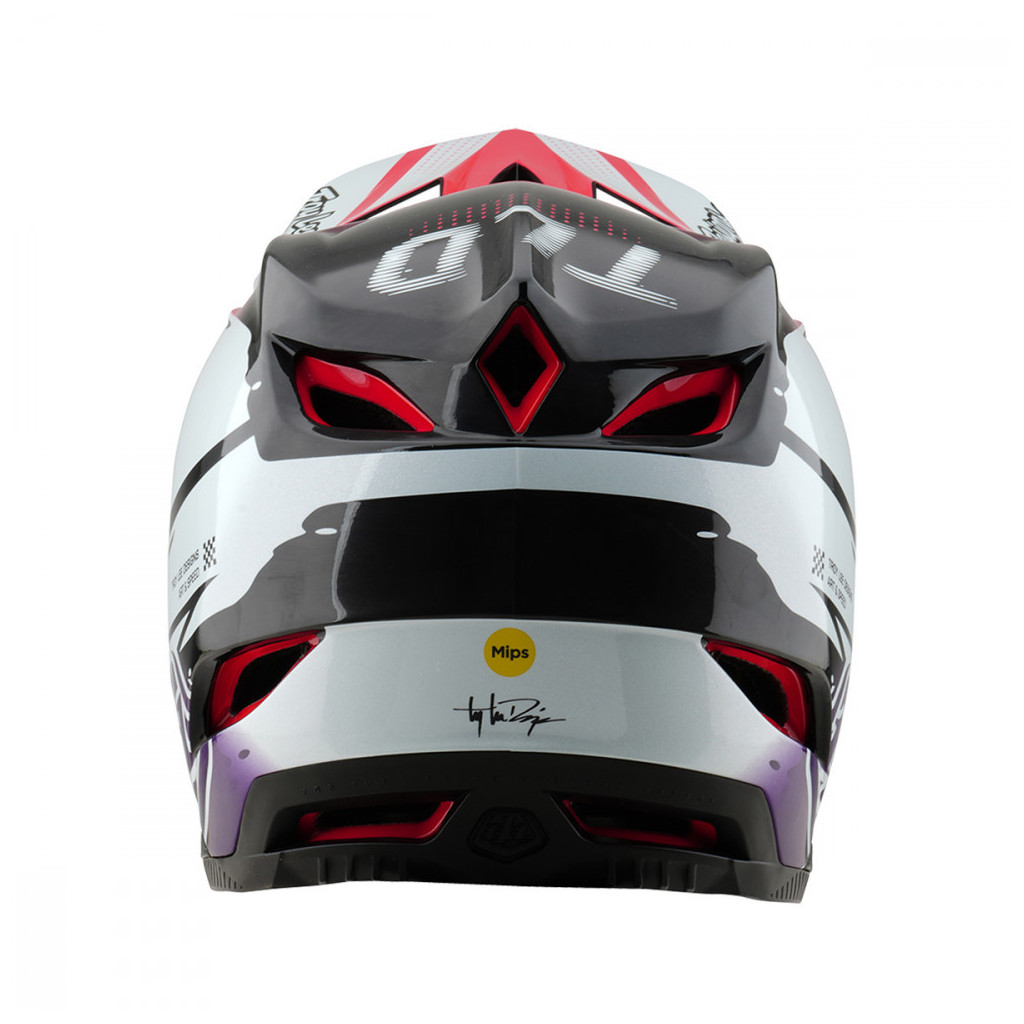 Casque BMX Troy Lee Designs D4 carbon Mips Drip White