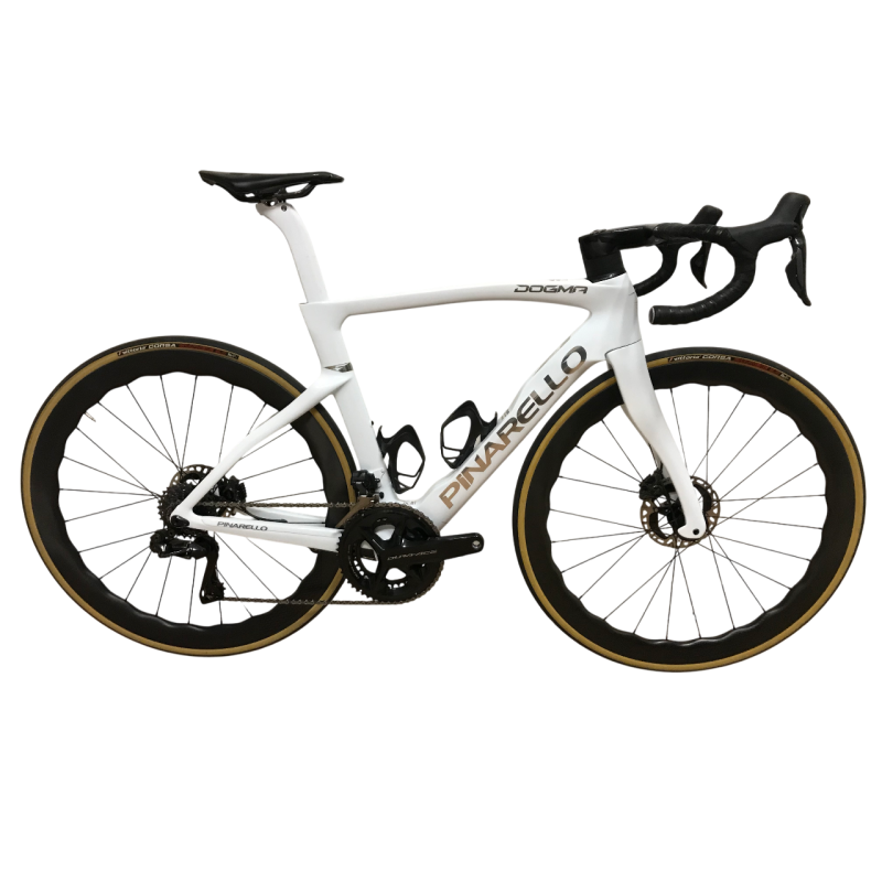 Vélo Route Reconditionné Pinarello Dogma F Dura Ace Di2 12V White 53 53 Blanc Freinage Disque