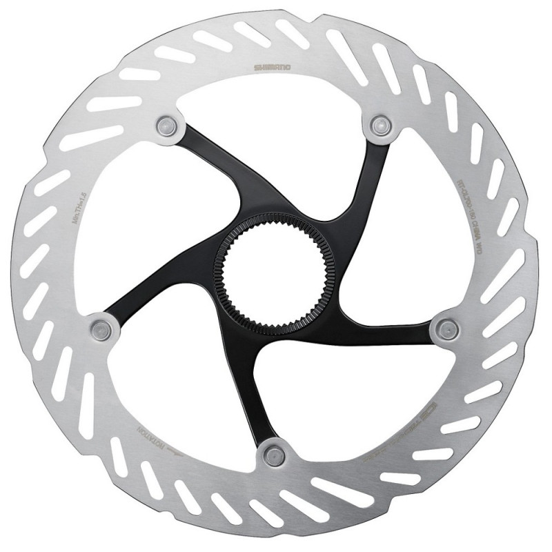 Photo Disque de frein vélo route et VTT Shimano RT-CL700 avec écrou serrage interne 180mm