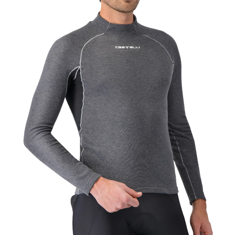 Photo Sous maillot vélo manches longues Castelli Flanders 2 Long Sleeve 2026 gris XL