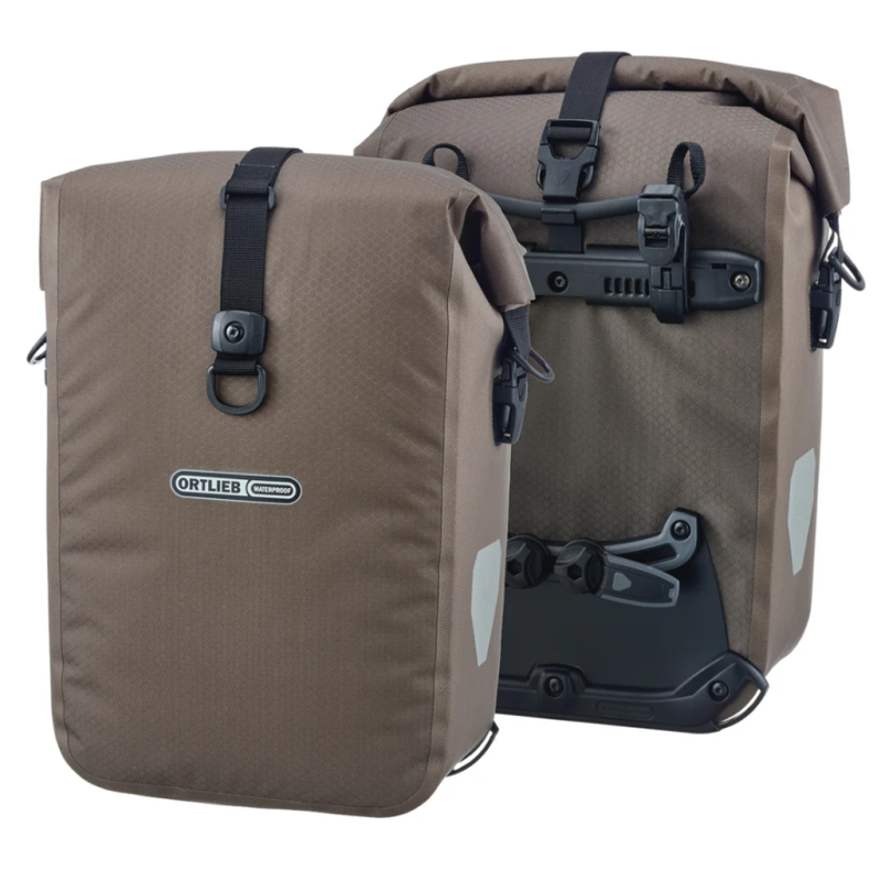 Photo Sacoche vélo pour porte-bagages Ortlieb Gravel-Pack marron clair