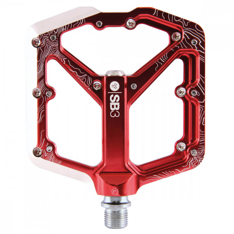 Photo Pédales plates VTT SB3 Spectrum Aluminium rouge
