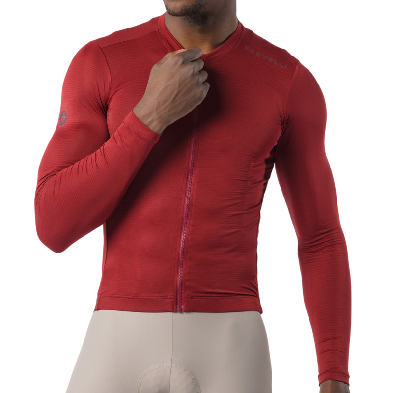 Photo Maillot vélo manches longues Castelli Espresso 2 LS 2027 Cherry Red L
