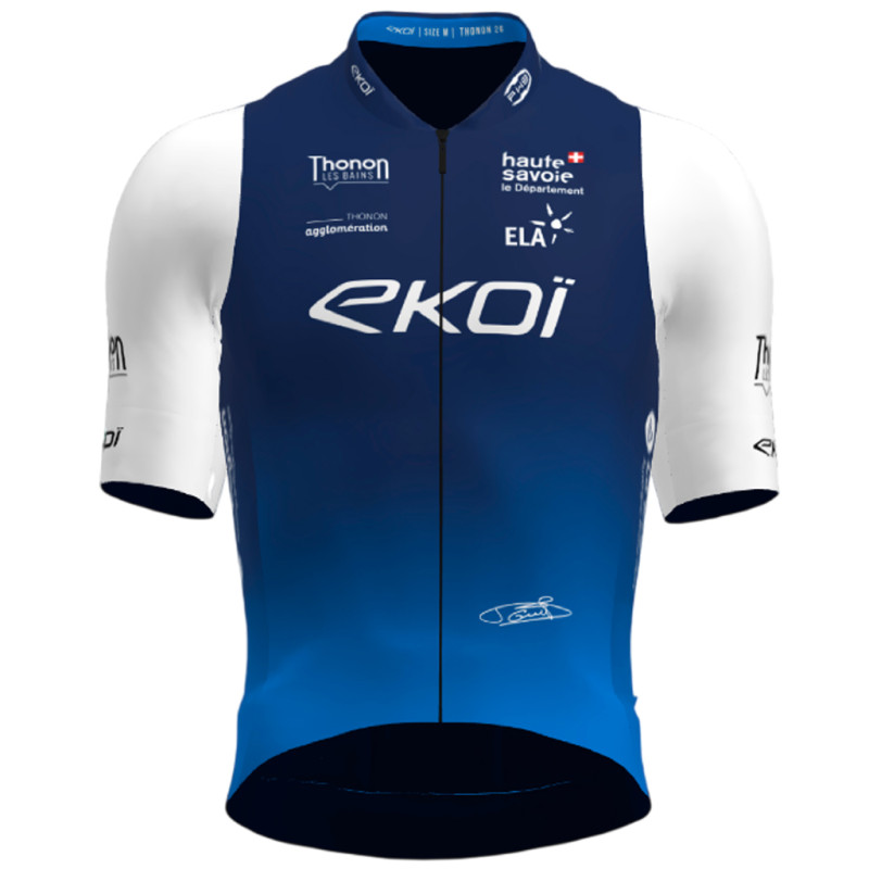 Photo Maillot vélo manches courtes Ekoï Cyclosportive Thonon les bains 2026 bleu L