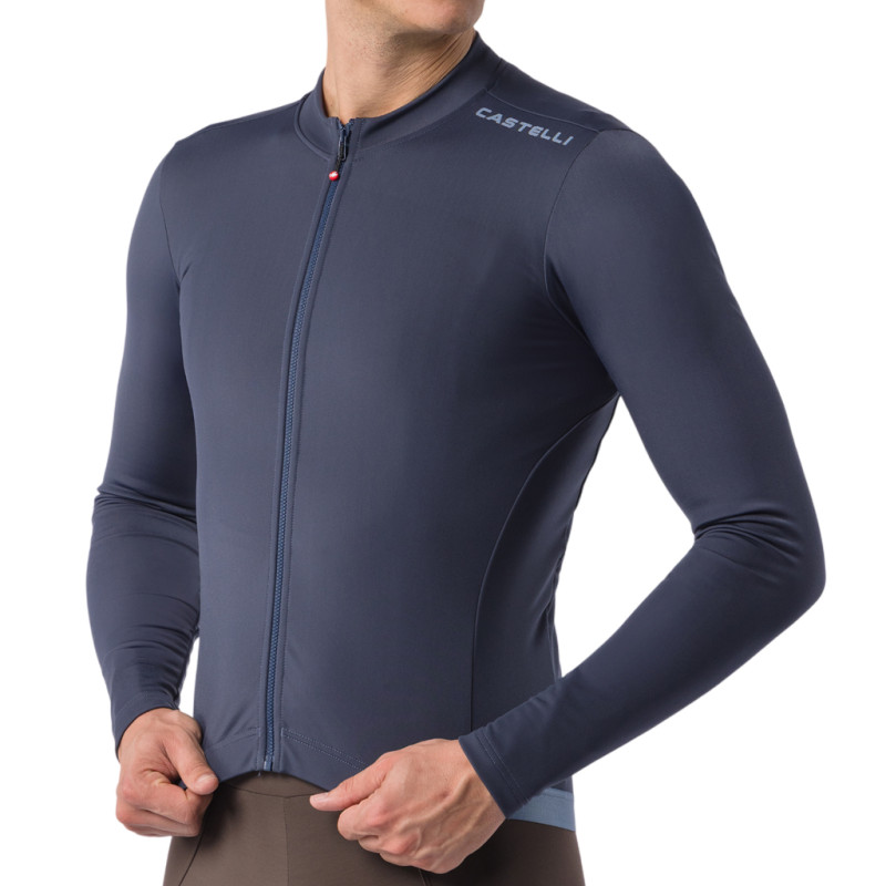 Photo Maillot vélo manches longues Castelli Espresso Thermal 2 Jersey 2027 bleu foncé L