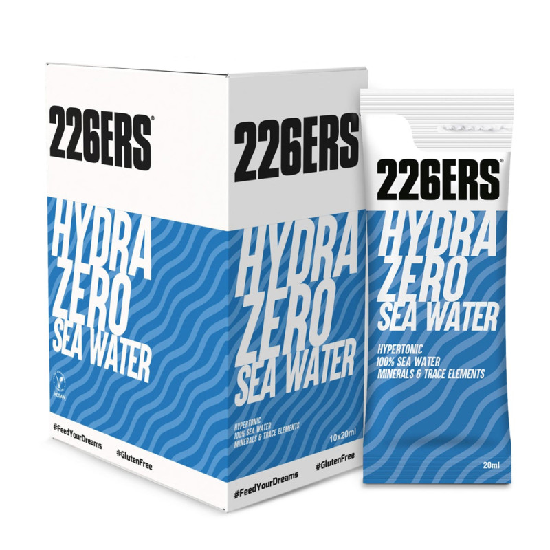 Photo Boîte de 10 sachets boisson récupération 226ERS Hydra Zero Sea Water 20ml bleu