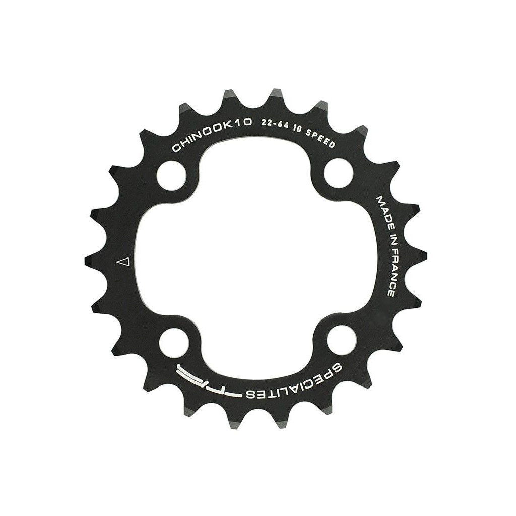 Plateau VTT Spécialités TA Chinook 4 Bras 104 PCD Milieu 36 Dents - 8/9 Vitesses Noir - Fabriqué En France