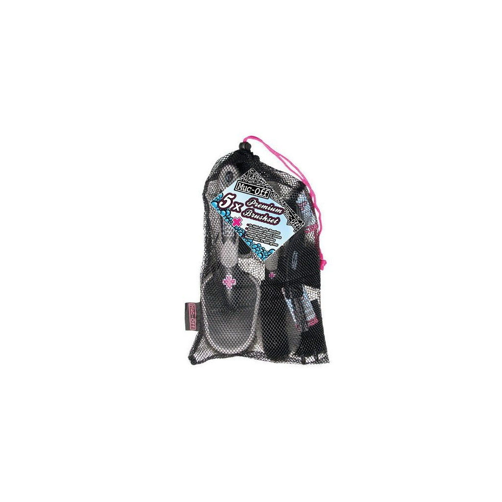 Kit De Nettoyage Vélo Muc-Off - 5 Brosses Professionnelles Avec Poils Nylon Et Manches Caoutchoutés