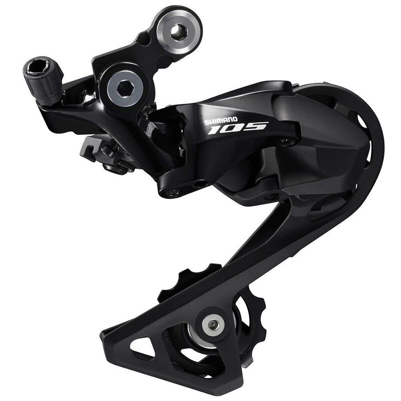 Shimano 105 R7000 11v achterderailleur voor racefiets met korte kettinggeleider, zwart