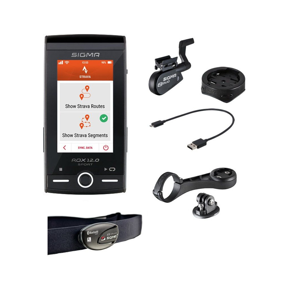 Compteur vélo GPS connecté Sigma Rox HRM+CAD ANT+ et