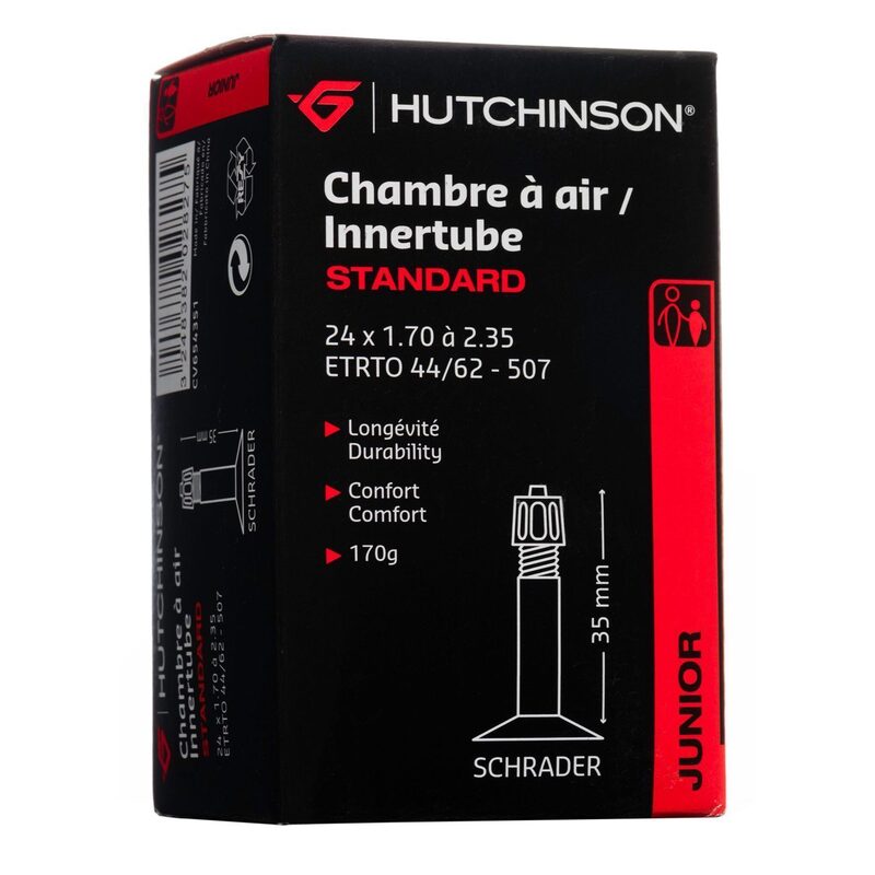 Chambre à air VTT 24 pouces Hutchinson 24x1.70 à 2.35 Schrader Chambre à air VTT 24 pouces Hutchinson 24x1.70 à 2.35 Schrader