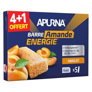 Boîte de 4 barres énergie antioxydante fondante Apurna + 1 gratuite