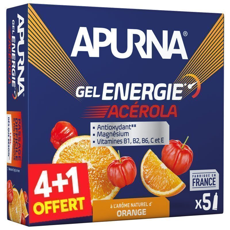 Boîte de 4 gels Energie Apurna Energie Passage difficile + 1 gratuit