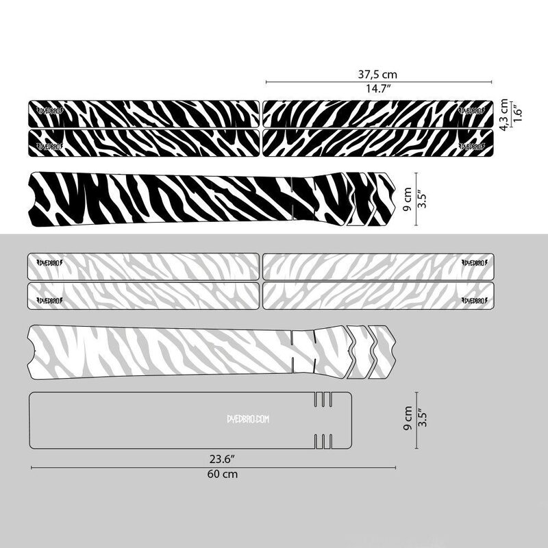 Dyedbro Zebra zelfklevende beschermstrip voor fietsframes