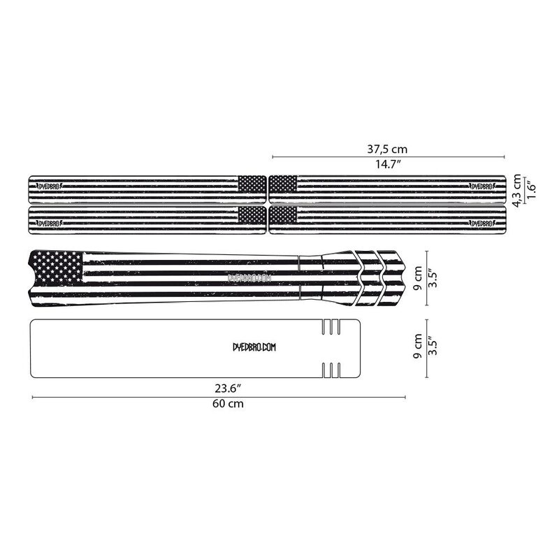 Bande de protection adhésive Dyedbro American Flag pour cadre vélo