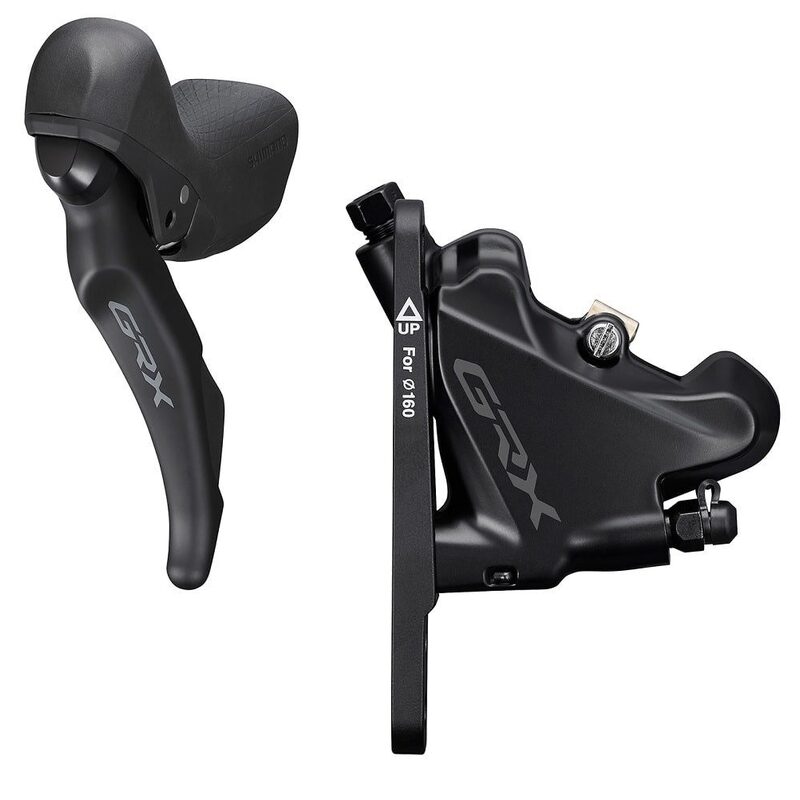 Shimano GRX RX600 hydraulische linkerhandgreep met RX400 Flat Mount remklauw