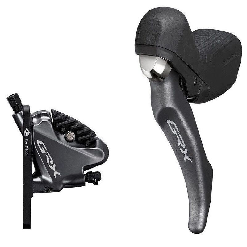 Poignée gauche mono plateau Shimano GRX ST-RX810 avec étrier de frein flat mount 1000mm