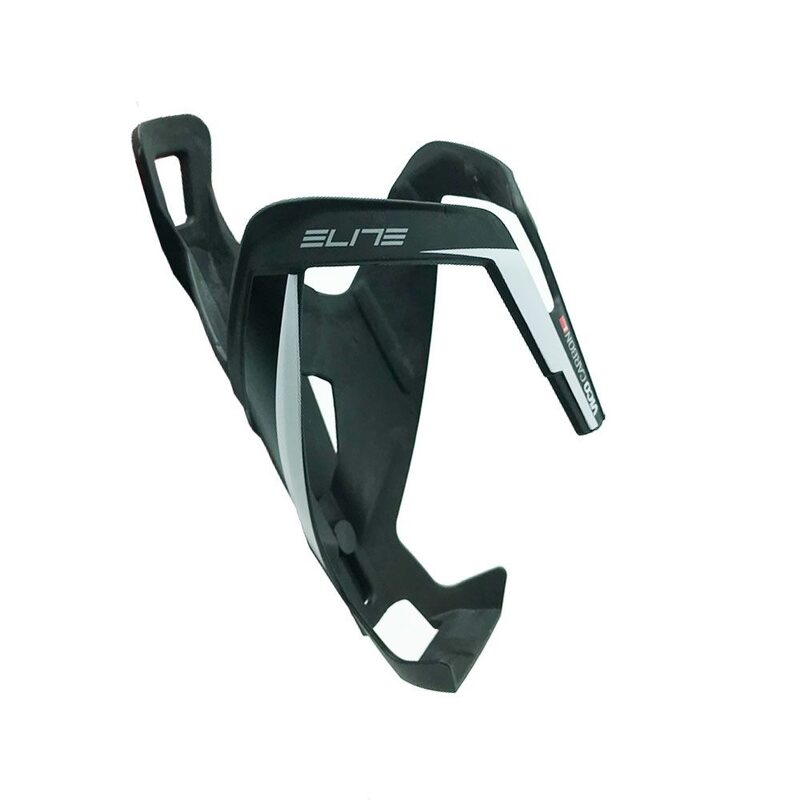 Elite Vico Carbon bidonhouder voor fietsen, mat zwart - wit