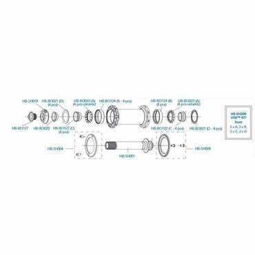 Kit roulements céramiques USB roue avant Campagnolo C17
