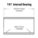 Boîtier de pédalier Praxis Route T47 filteté sans bords Shimano