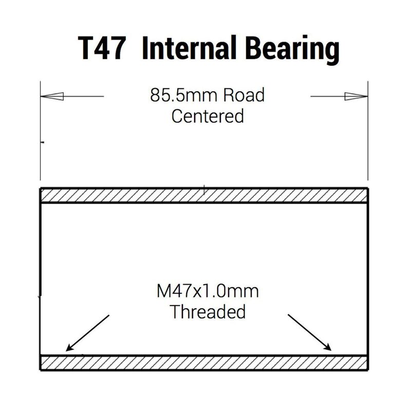 Boîtier de pédalier Praxis Route T47 filteté sans bords Shimano