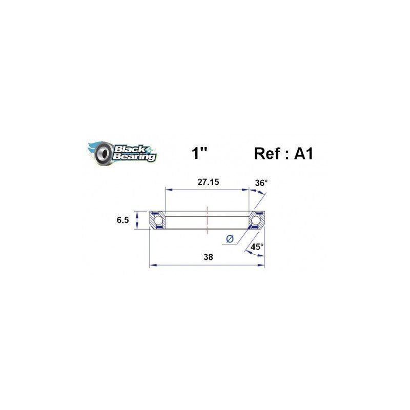 Roulement de direction BlackBearing A1 1" 27.15x38x6.5 mm 36x45°
