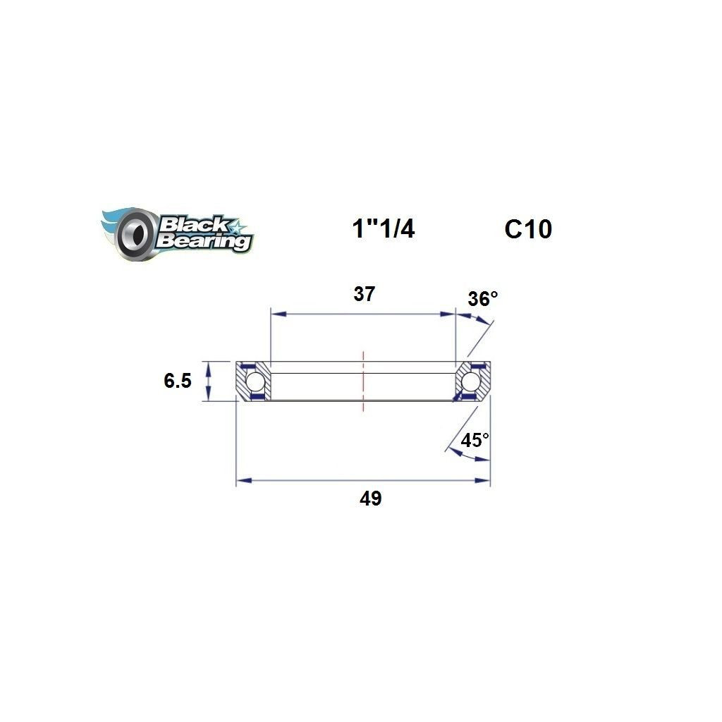 Blackbearing Roulement Direction B2 30.15x41x6.5mm 45/45° - Vélo VTT MTB Triathlon