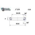 Roulement de direction BlackBearing C13 1"1/4 33.05x43.8x7 mm 36x45°