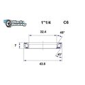 BlackBearing C6 1"1/4 32,4x43,8x7 mm 45x45° stuurlager