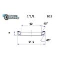 Roulement de direction BlackBearing D12 1"1/2 40x51.5x7 mm 45x45°