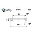 Roulement de direction BlackBearing D13 1"1/2 40x51.8x8 mm 45x45°