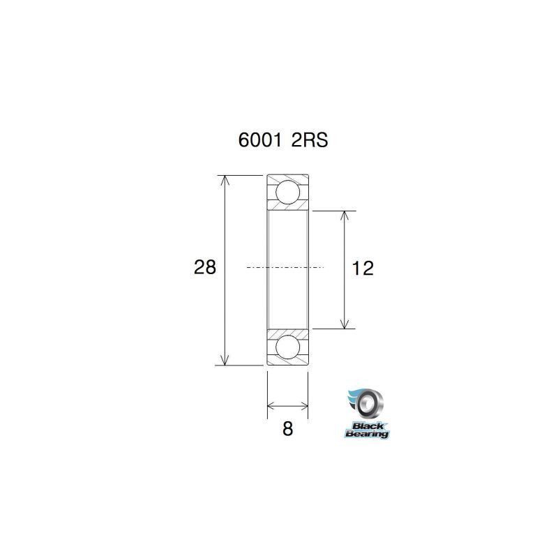 Roulement de moyeux BlackBearing B5 céramique 6001-2RS
