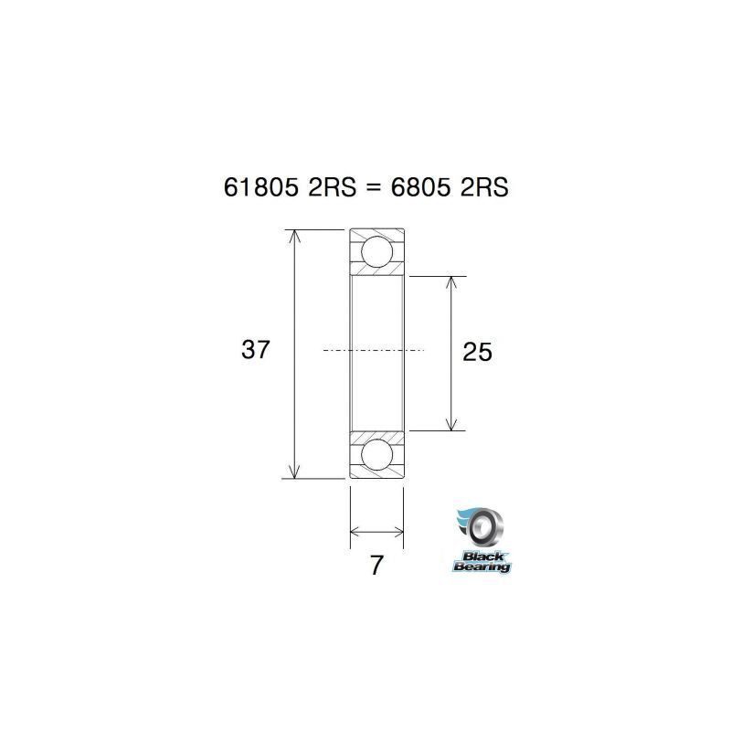 Roulement de moyeux BlackBearing B5 céramique 6805-2RS