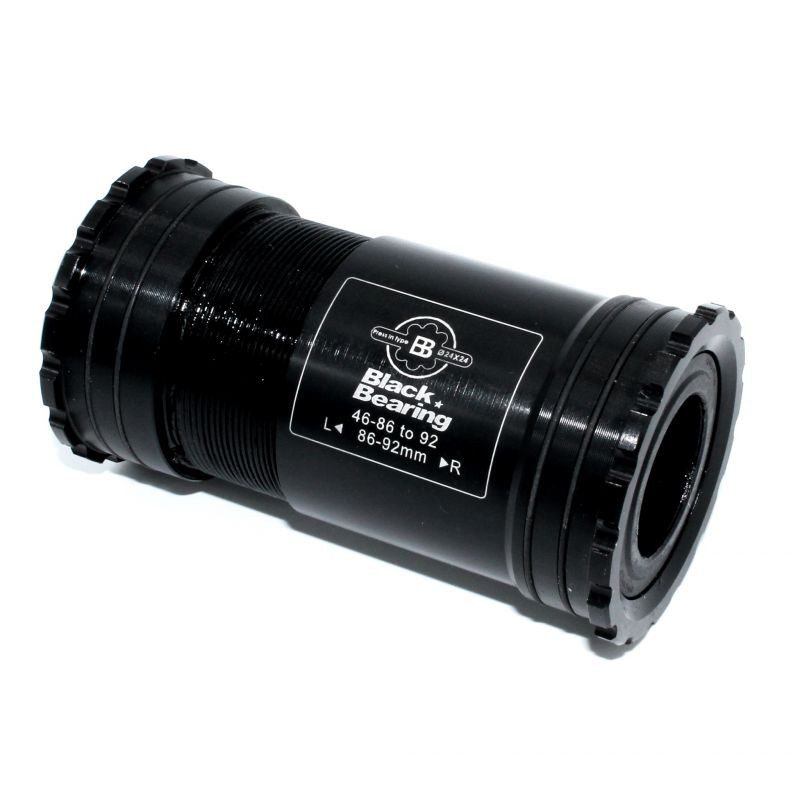 Boitier de pédalier BlackBearing B5 Pressfit30 46x68-92 mm axe 24 mm et GXP acier