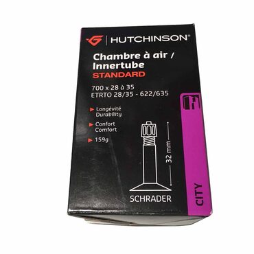 Chambre à air vélo route Hutchinson Innertube Standard 700x28 à 35 valve Schrader