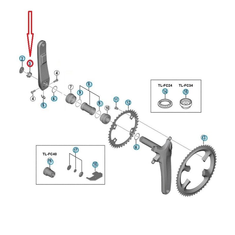 Ecrou de compression manivelle gauche Shimano Dura Ace FC-R9100-P