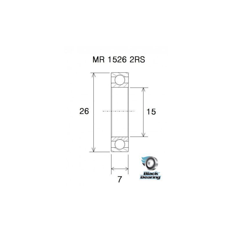 Roulement de moyeux BlackBearing B3 acier MR15267-2RS