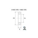 Roulement de moyeux BlackBearing B5 acier 61802-2RS