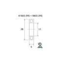 Roulement de moyeux BlackBearing B5 acier 61803-2RS