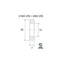 Roulement de moyeux BlackBearing B5 acier 61902-2RS