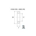 Roulement de moyeux BlackBearing B5 acier 61903-2RS