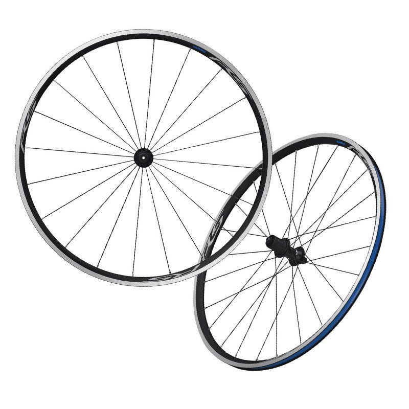 Shimano WH-RS100 racefietswielen met remblokken en banden