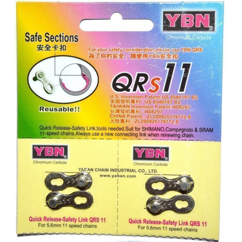 Lot de 2 attaches rapides chaîne 11v Yaban QRs11 Lot de 2 attaches rapides chaîne 11v Yaban QRs11