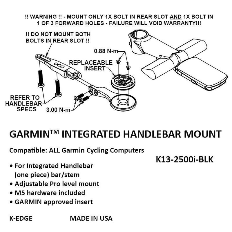 K-EDGE Support Garmin Edge cintre 31,8mm