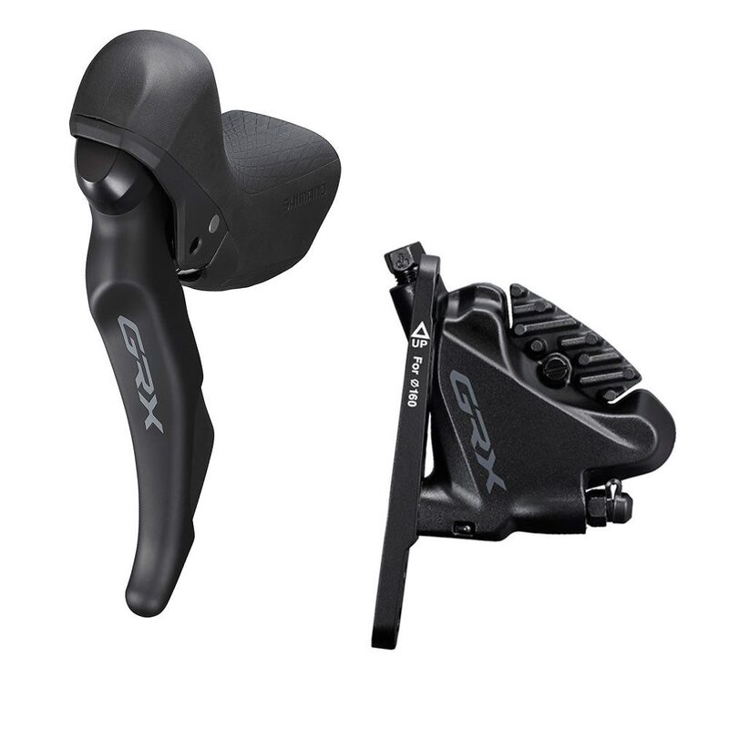 Poignée gauche gravel Shimano GRX mono plateau avec étrier disque hydraulique