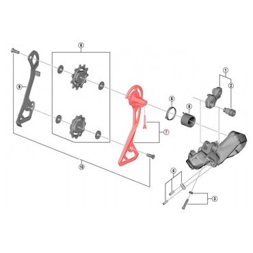 Lange buitenkap achterderailleur Shimano RD-R8050