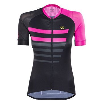 Maillot vélo manches courtes femme Alé Cycling R-EV1 Piuma Noir Rose